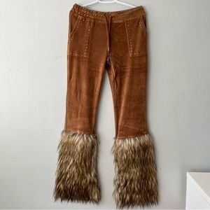 JADED LONDON y2k fur trim pants🤎